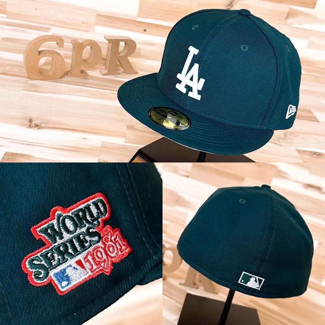 人気 ニューエラ×ドジャース WS1981 LAロゴ キャップ 緑グリーン×白