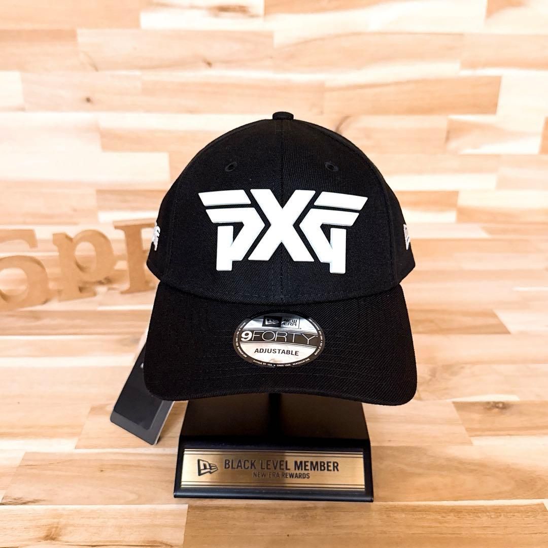激 ニューエラ×ピーエックスジー コラボ キャップ ゴルフ黒×白