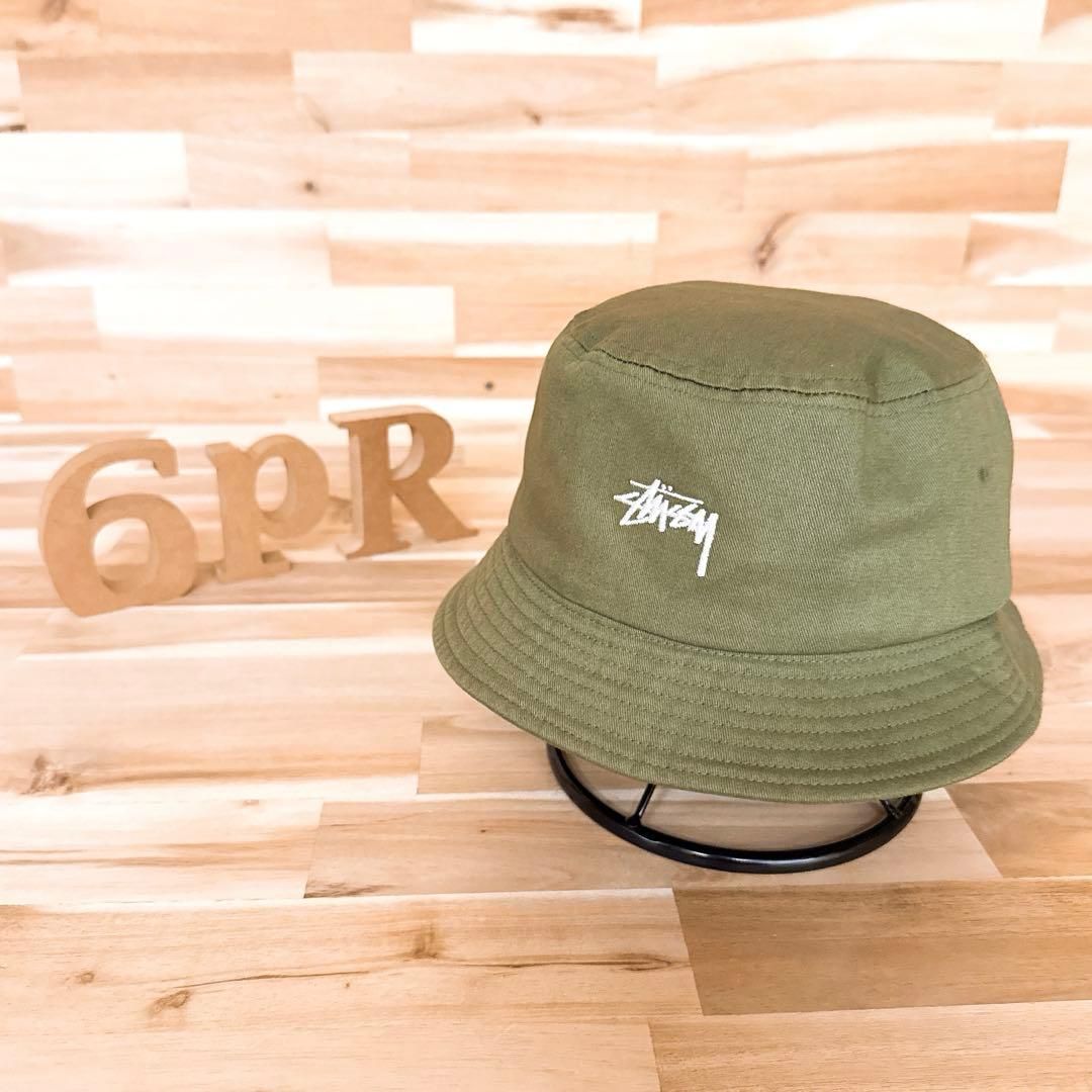 Stussy バケットハット L/XL オリーブ　カーキ Stussy バケットハット L/XL オリーブ カーキ Stussy バケットハット L