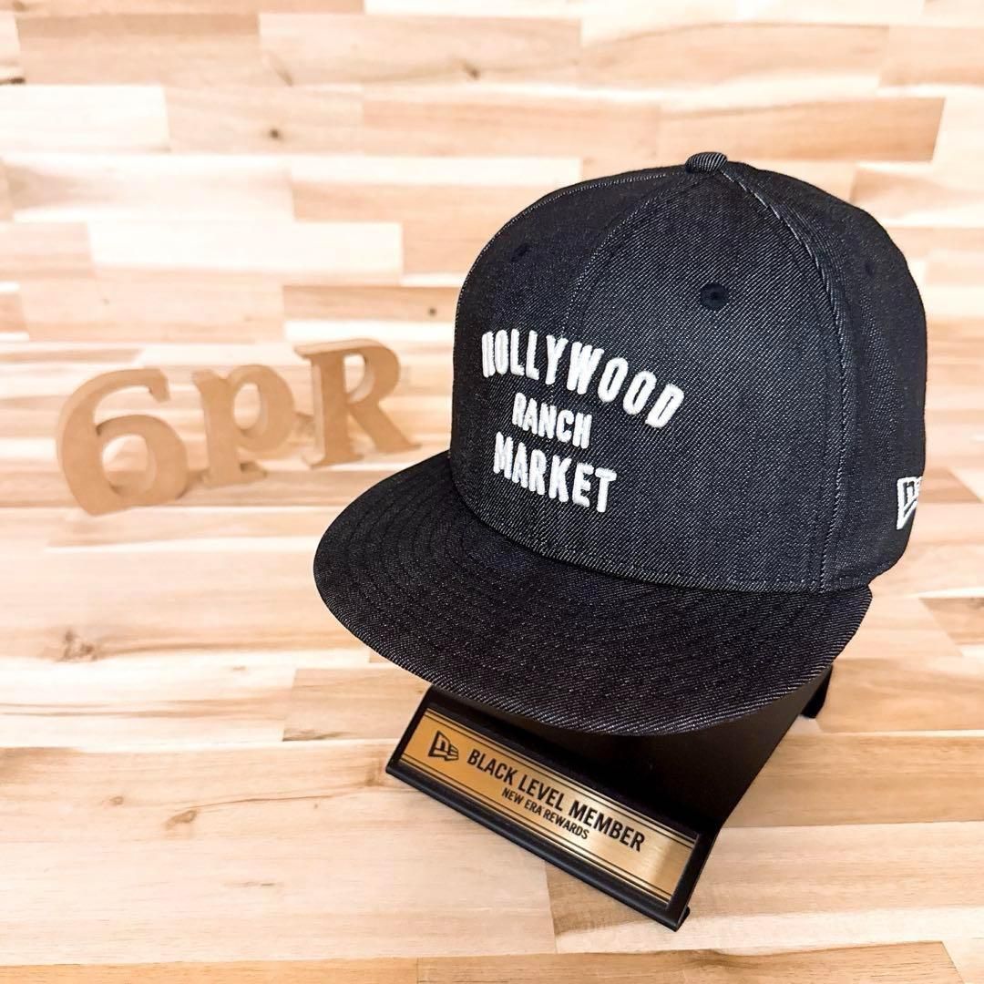 激 ニューエラ×ハリウッドランチマーケット コラボ キャップ 黒×白