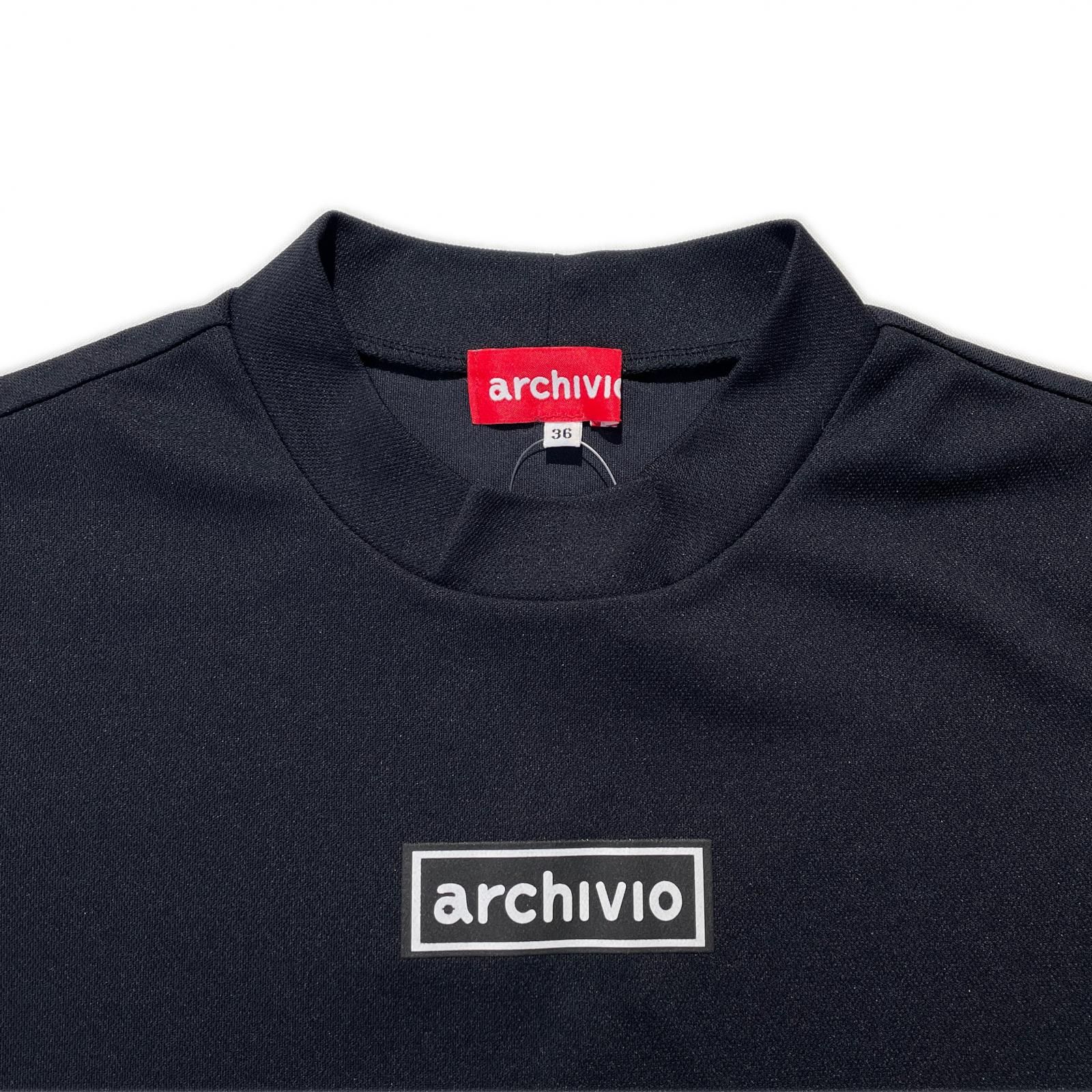 レディース アルチビオ archivio 半袖シャツ 36(S) 黒 ブラック モック