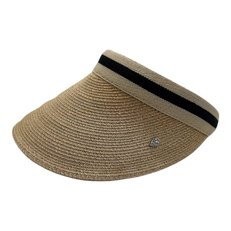 HELEN KAMINSKI ヘレンカミンスキー ロゴ ラフィア サンバイザー バイザー 麦わら 帽子 キャップ