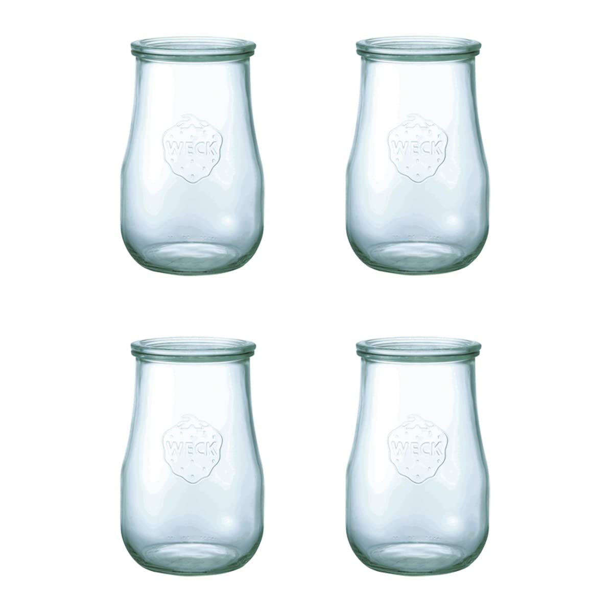 WECK キャニスター ガラスキャニスター 保存容器 保存瓶 WE-738 Tulip Shape 1500ml 4個セット