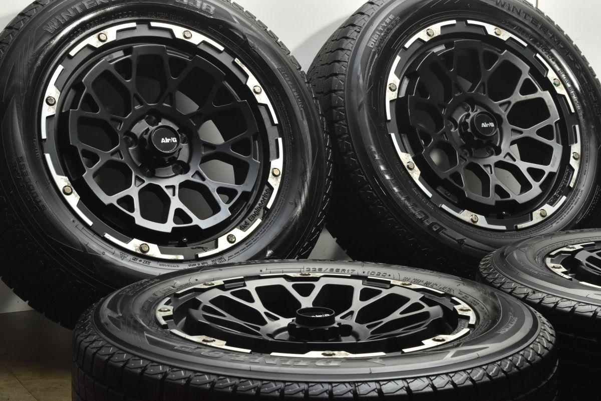 バリ溝 AIR G ROCKS 17 in 7 J 32 PCD 114 3 ダンロップ ウィンターマックス SJ 8 225 65 R ハリアー RAV 4 エクストレイル レクサス NX
