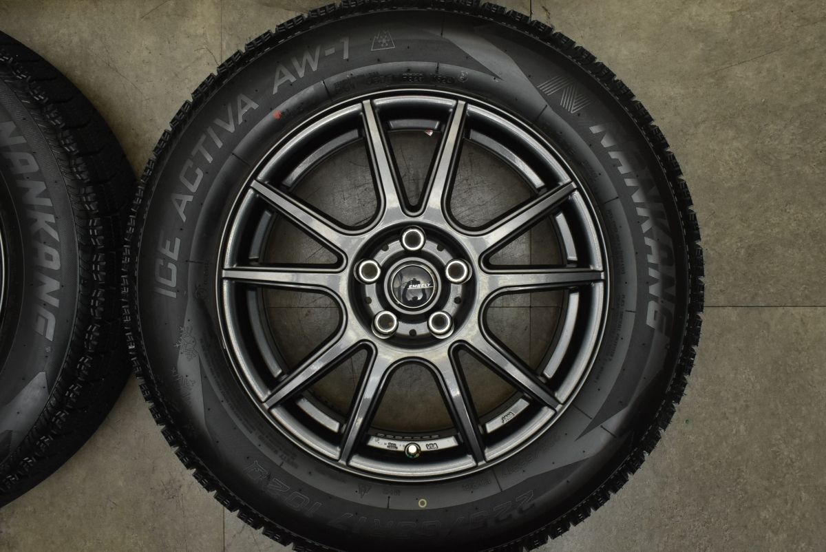  製 バリ溝 EMBELY 17 in 7 J 38 PCD 114 3 ナンカン アイスアクティバ AW 1 225 65 R NX ハリアー RAV 4 エクストレイル CX 5 17インチ タイヤ ホイールセット