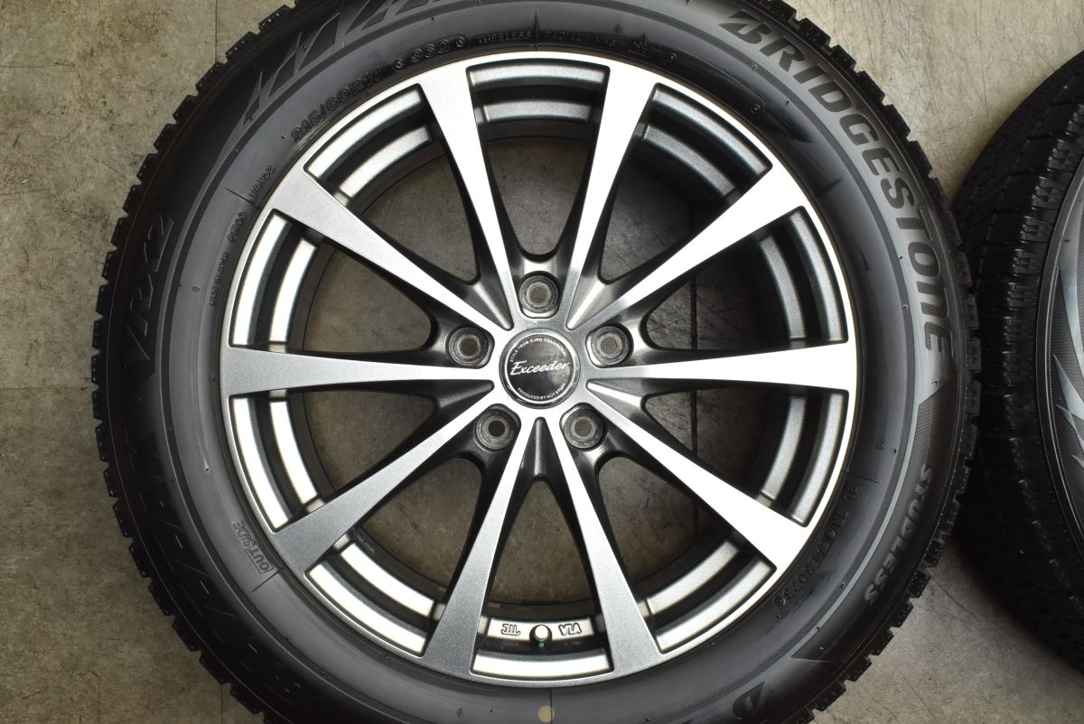 カローラクロス等に バリ溝 エクシーダー 17 in 7 J 48 PCD 114 3 ブリヂストン ブリザック VRX 2 215 60 R C HR オデッセイ フォレスター