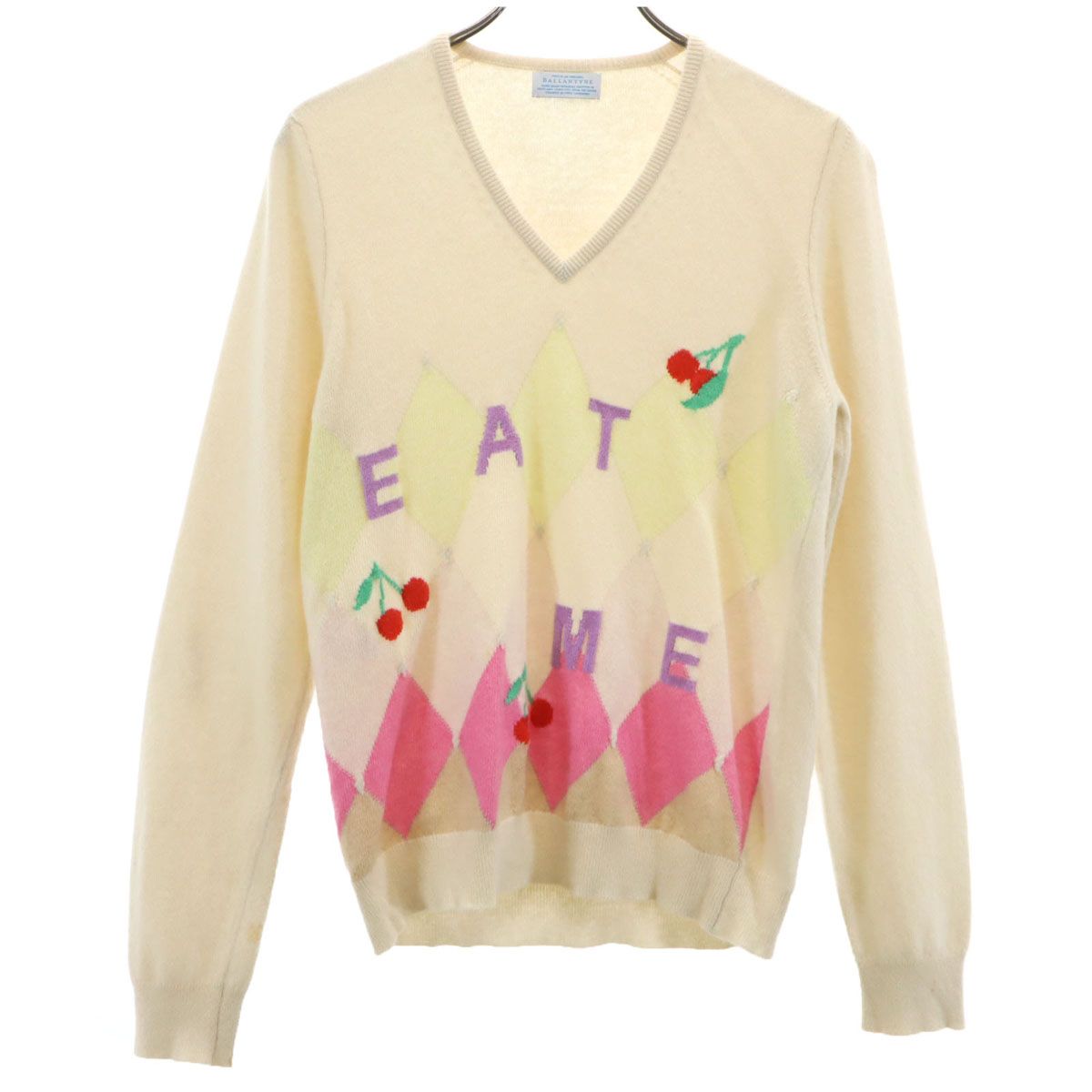 BALLANTYNE バランタイン スコットランド製 カシミヤ100％ 長袖 V