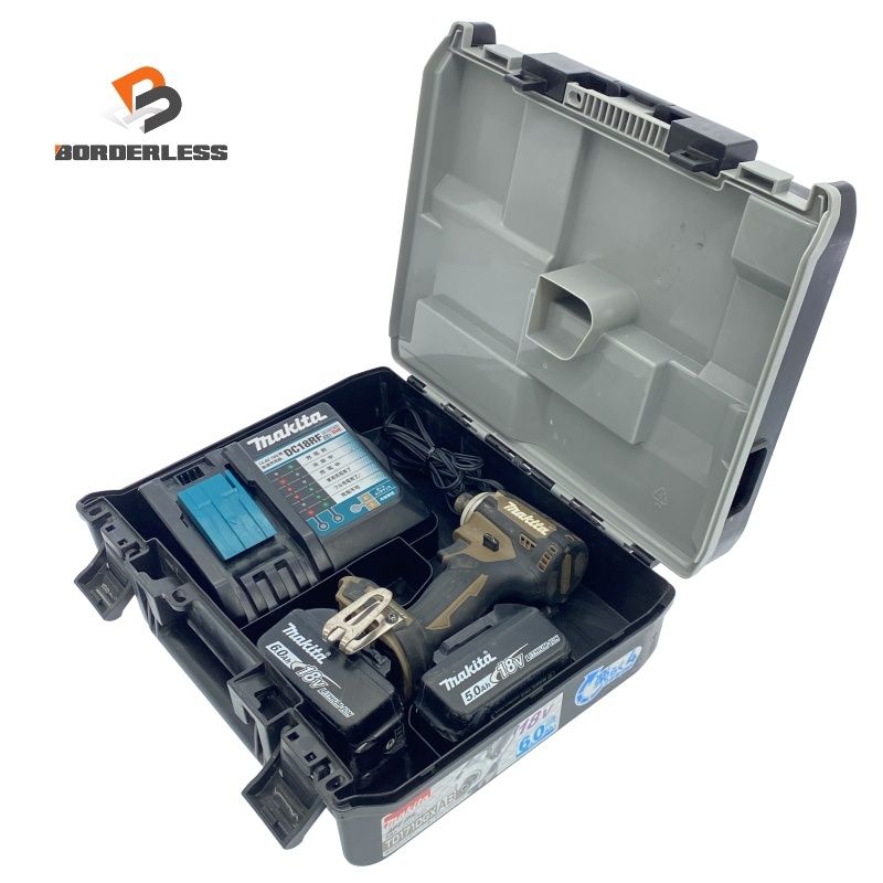 品 makita マキタ 18V 充電式インパクトドライバー TD171D 茶色 ブラウン バッテリ2個 6.0Ah5.0Ah 充電器 ケース付118059