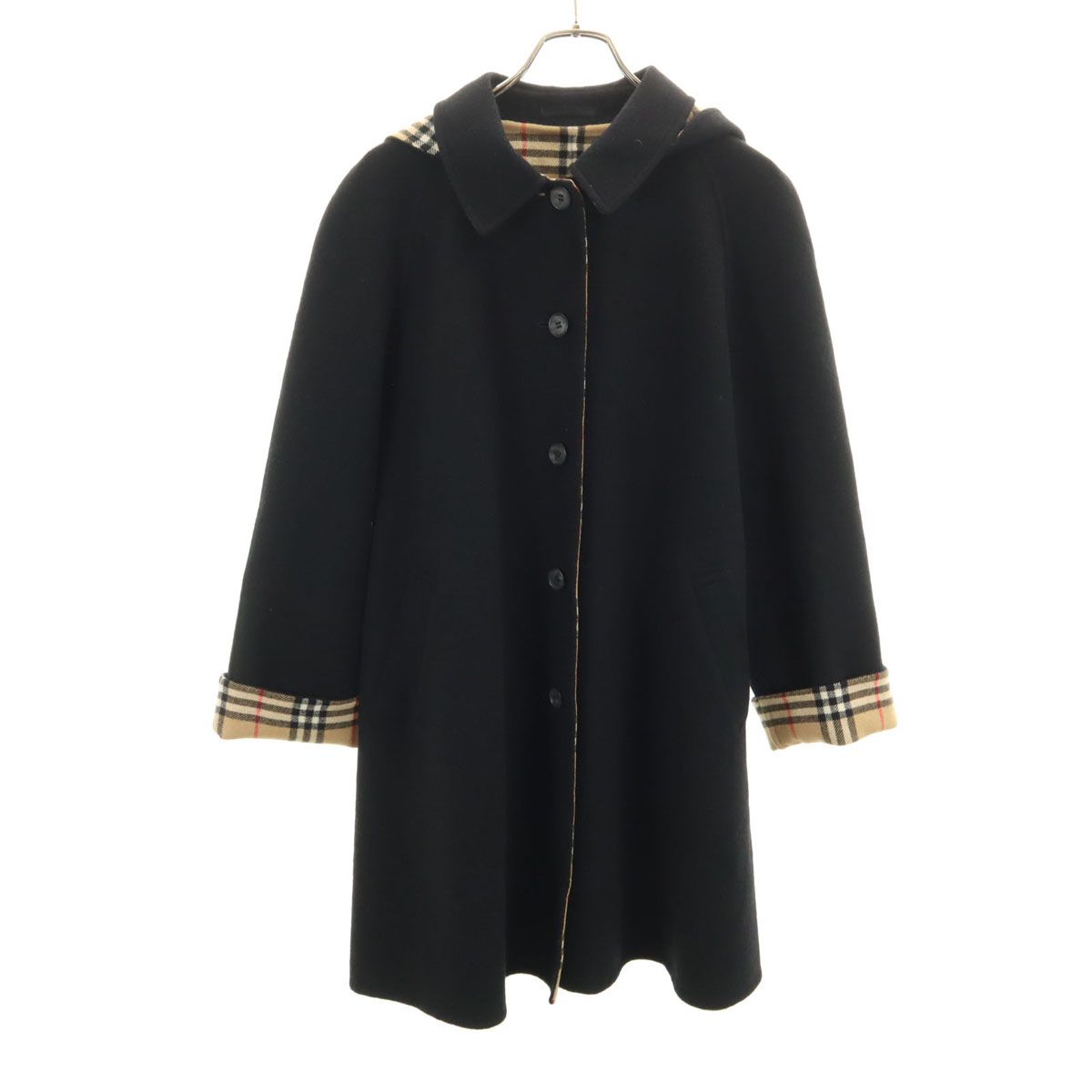 Burberrys バーバリーズ 90s カシミヤブレンド ステン コート 7AR ブラック レディース 古着