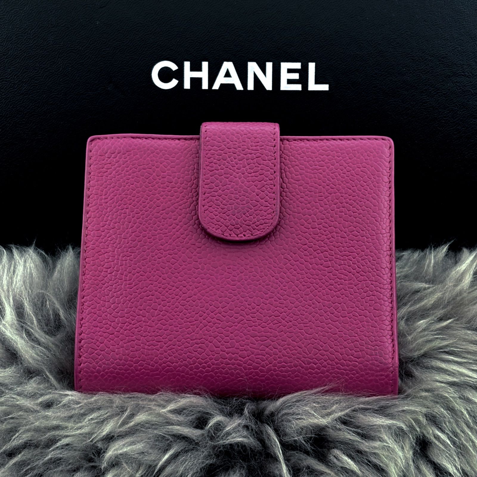良品✨】シャネル 財布 デカココ キャビア Wホック 二つ折 - メルカリ