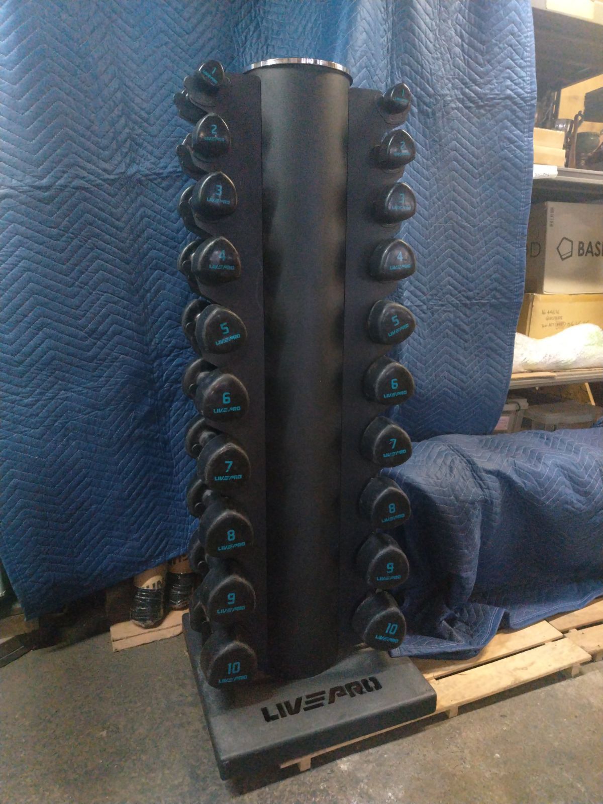 お持ち帰り LIVEPROダンベルセット1~10kg 各2個 ラック付き