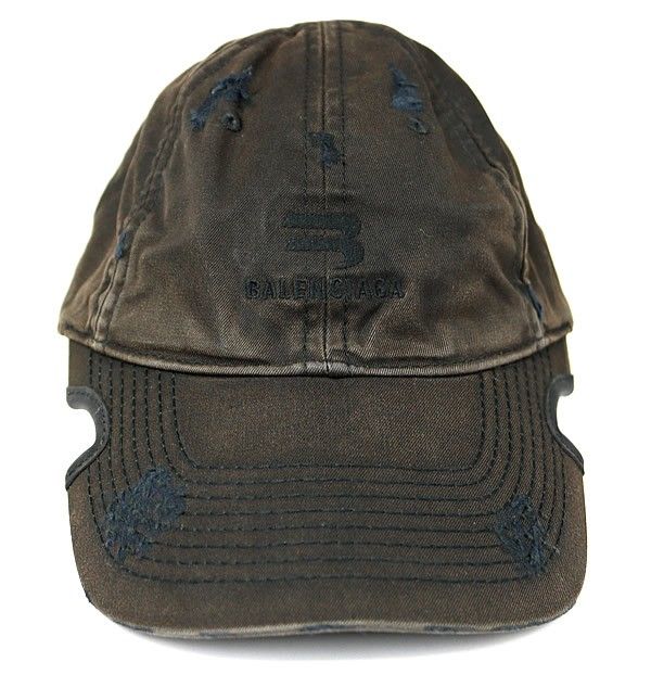 【美品】バレンシアガ ダメージ加工 帽子 BALENCIAGA 銀座店 バレンシアガ ダメージ加工 キャップ 帽子 メンズ