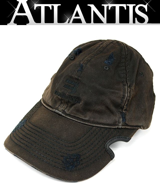 【美品】バレンシアガ ダメージ加工 帽子 BALENCIAGA 銀座店 バレンシアガ ダメージ加工 キャップ 帽子 メンズ