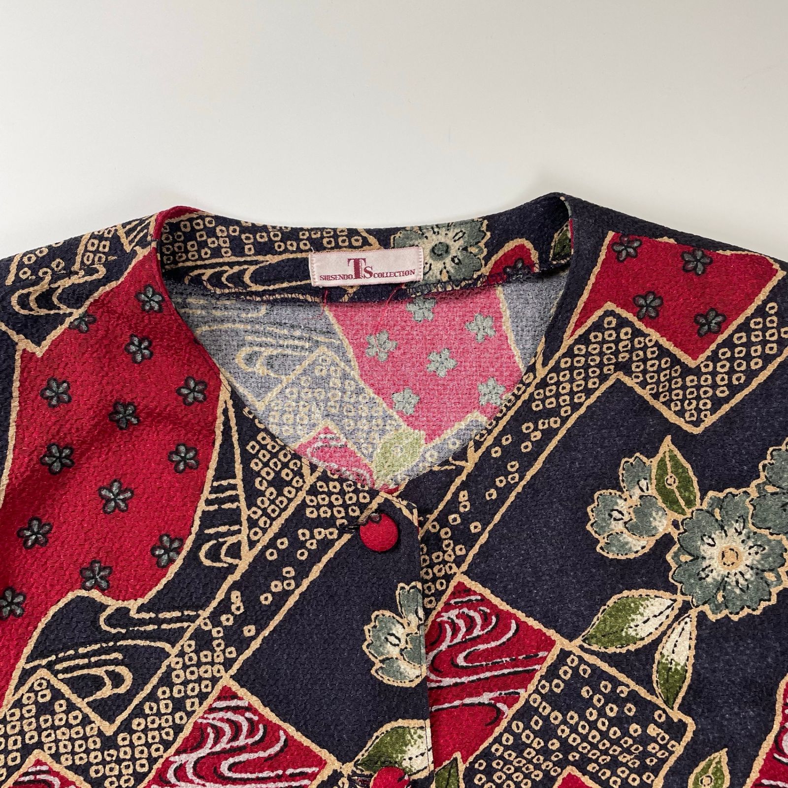 詩仙堂ジャケット 詩仙堂 SHISENDO COLLECTION / ちりめん 吉祥柄 和柄 ノーカラー