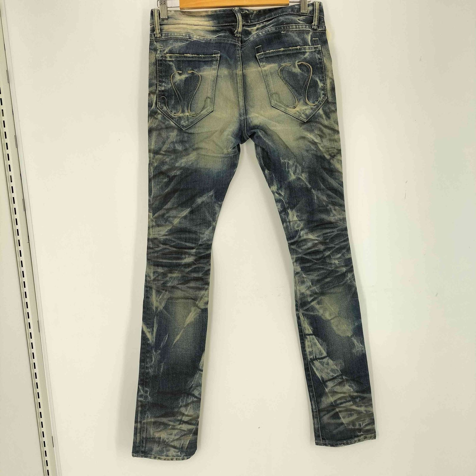 CIVARIZE(シヴァーライズ) ケミカルウォッシュ 加工スキニーデニム Y2K グランジ メンズ JPN：42 【中古】【ブランド古着バズストア】 シヴァーライズ CIVARIZE ケミカルウォッシュ 加工スキニーデニム Y2K