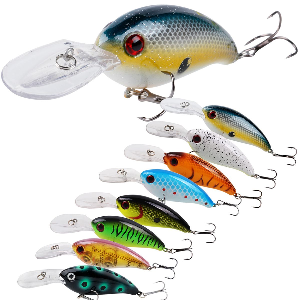 リアルな泳ぎ＆多彩なカラー】クランクベイト ハードルアー 淡水海水