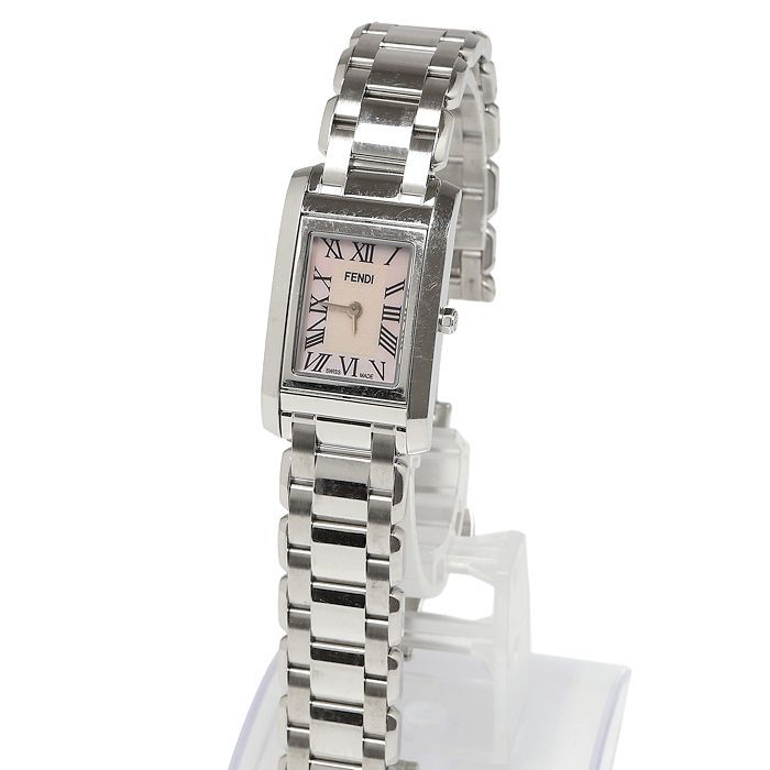 極希少 美品 フェンディ 600L 古代 レディース バングルウォッチ フェンディ 7600L シェル文字盤 レクタングル 腕時計 FENDI レディース