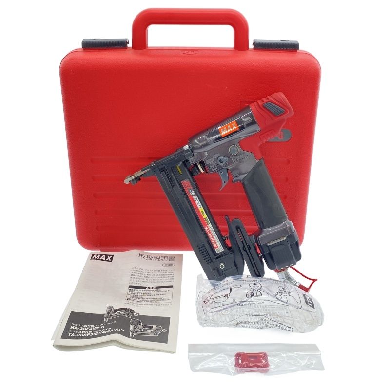 比較的 MAX マックス 38mm 高圧 フロアタッカ HA-38F3 D -G 平打ちアタッチメント 保護メガネ 説明書 ケース付118103 SEKIKENZAI_JP
