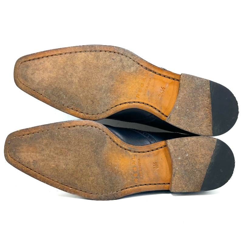 REGAL リーガル ウィングチップ モンクストラップ Y707 黒 ブラック