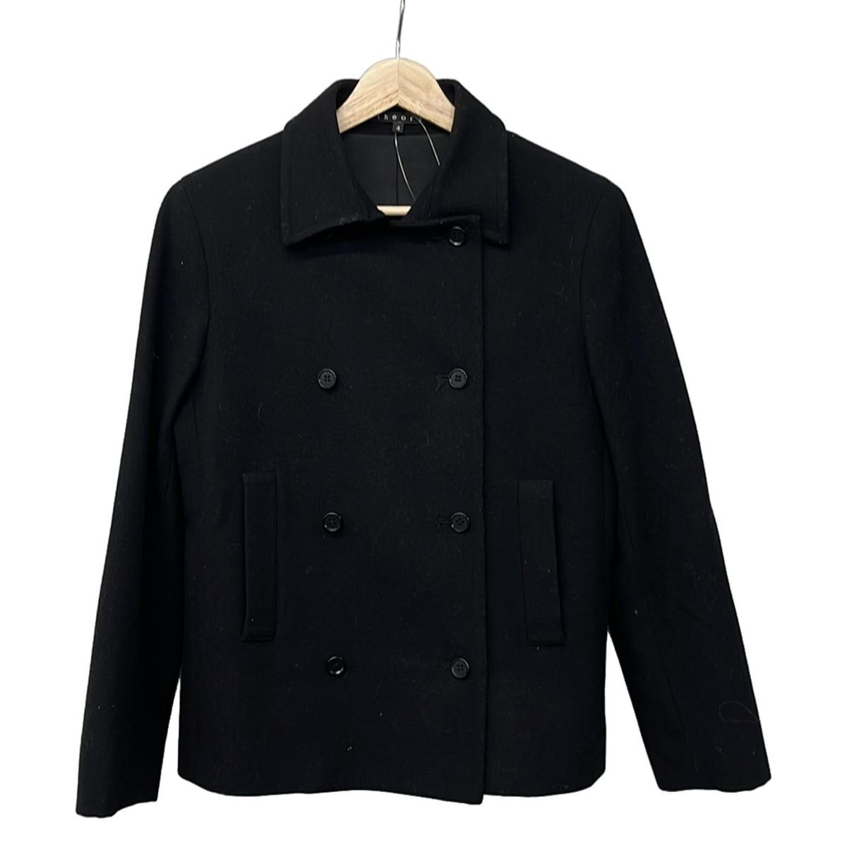 theory セオリー コート サイズ4 S レディース - 黒 長袖 ショート丈 秋 冬