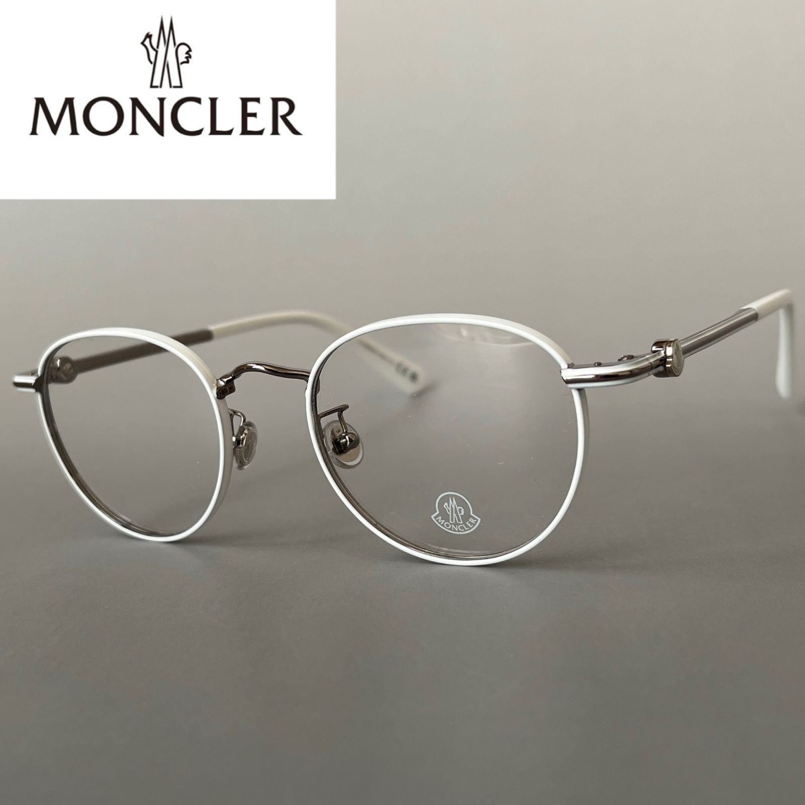モンクレール メガネ MONCLER メンズ レディース 眼鏡 ホワイト 白 