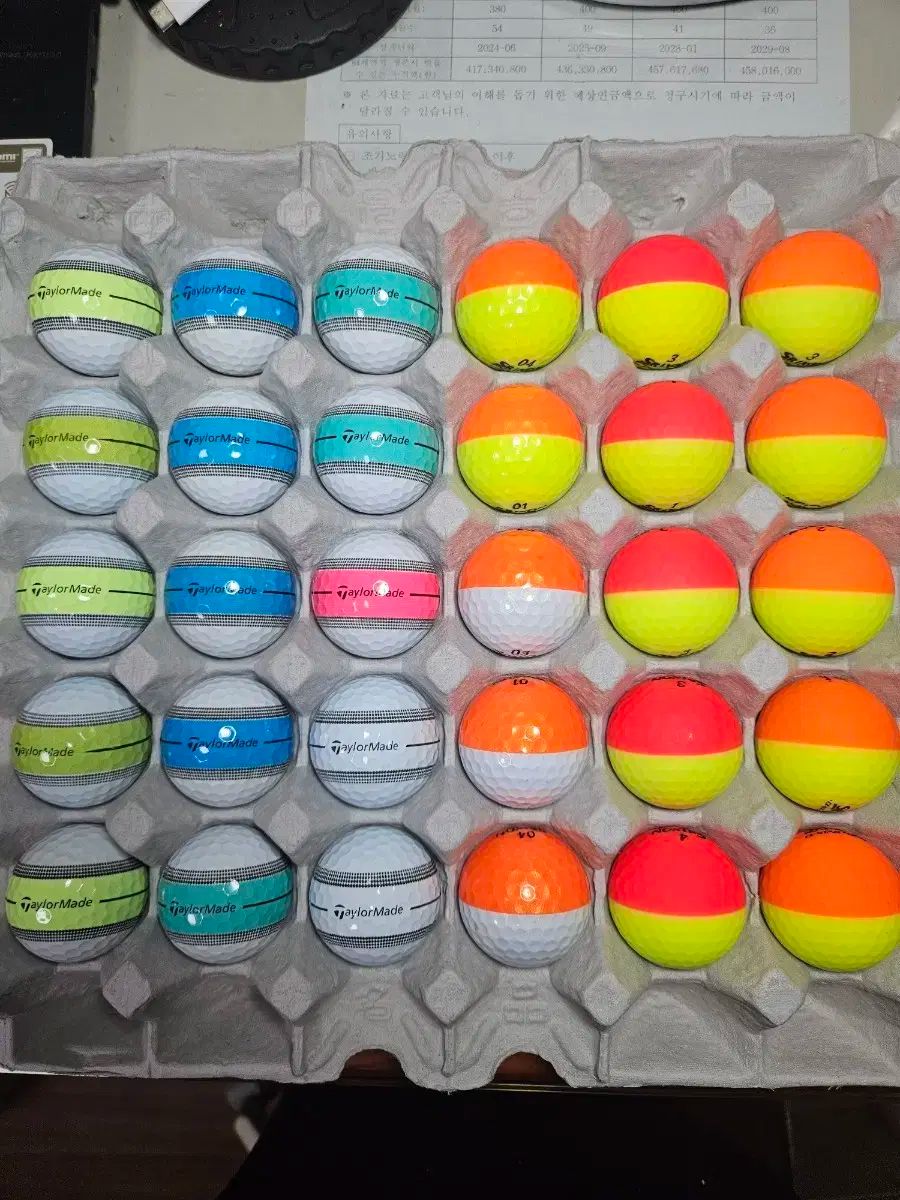 띠볼ゴルフ2色ボール ロストボールS級30個