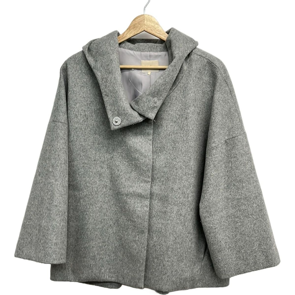 Rose Tiara ローズティアラ コート サイズ42 L レディース グレー フード 冬物