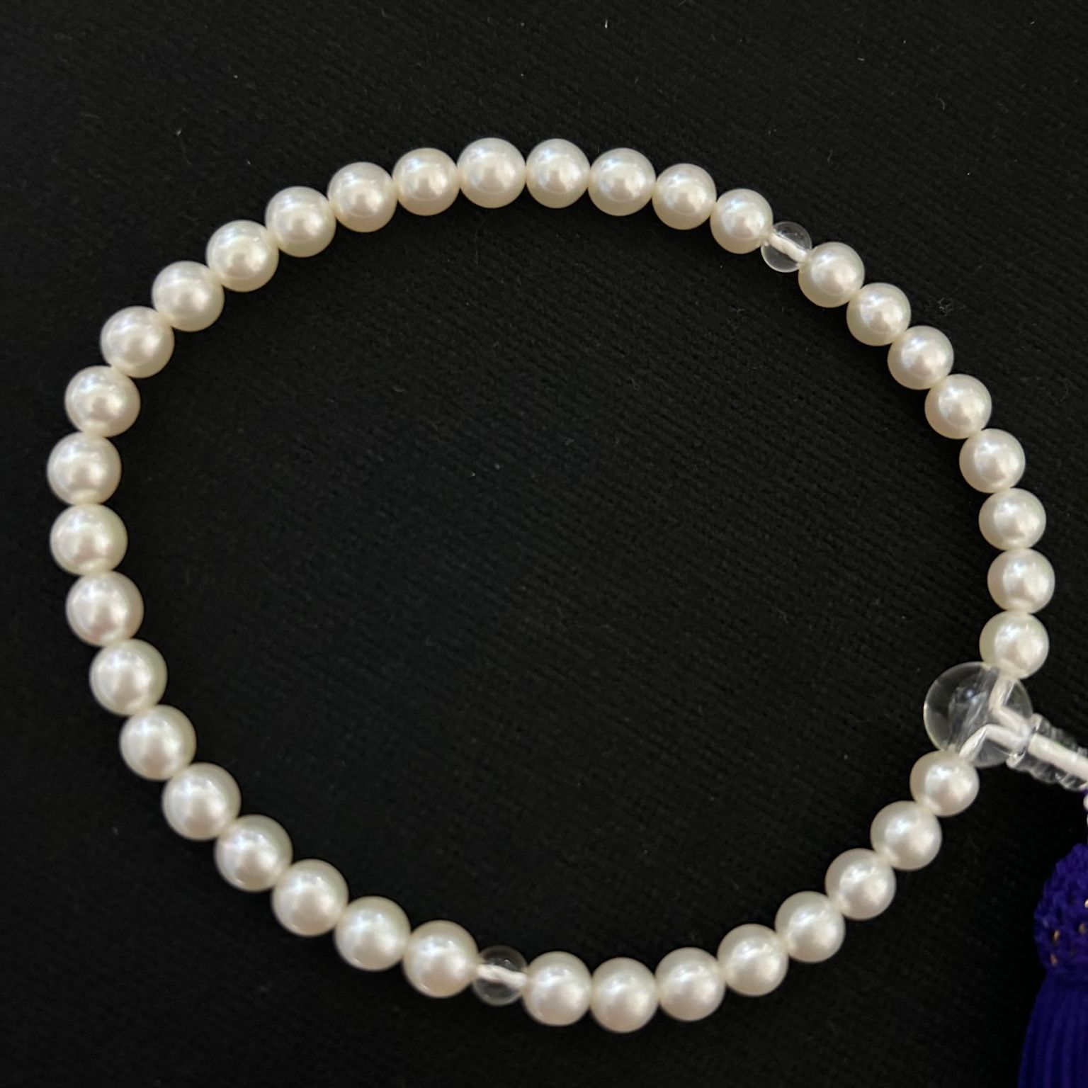 TASAKI 田崎真珠 本真珠 念珠 数珠 白パール 約5mm 玉房付き 桐箱 あり 1115004