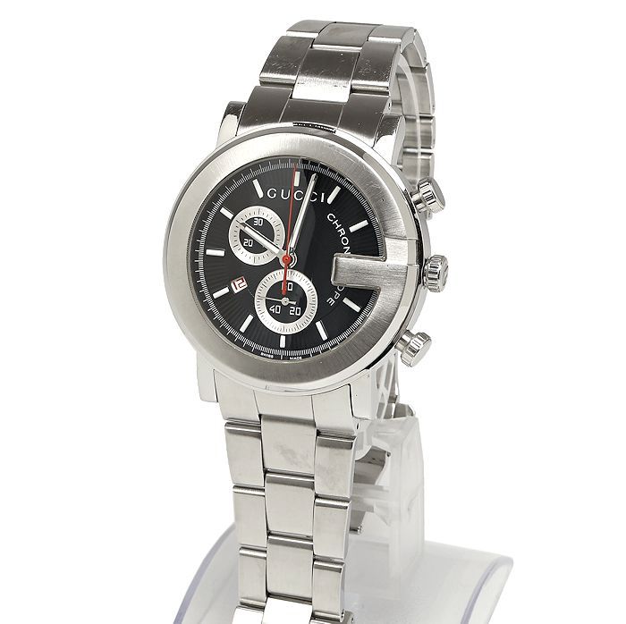 グッチ Gクロノ 101M ブラック文字盤 YA101309 クオーツ メンズ 腕時計 GUCCI