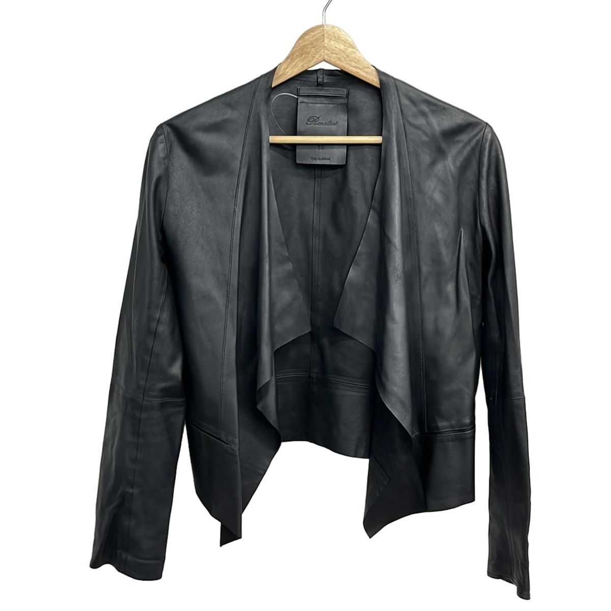 RAWTUS Raw ロータス ジャケット サイズ38 M レディース - 黒 長袖 やぎ革 スクエアヘムカーディガン 春 秋