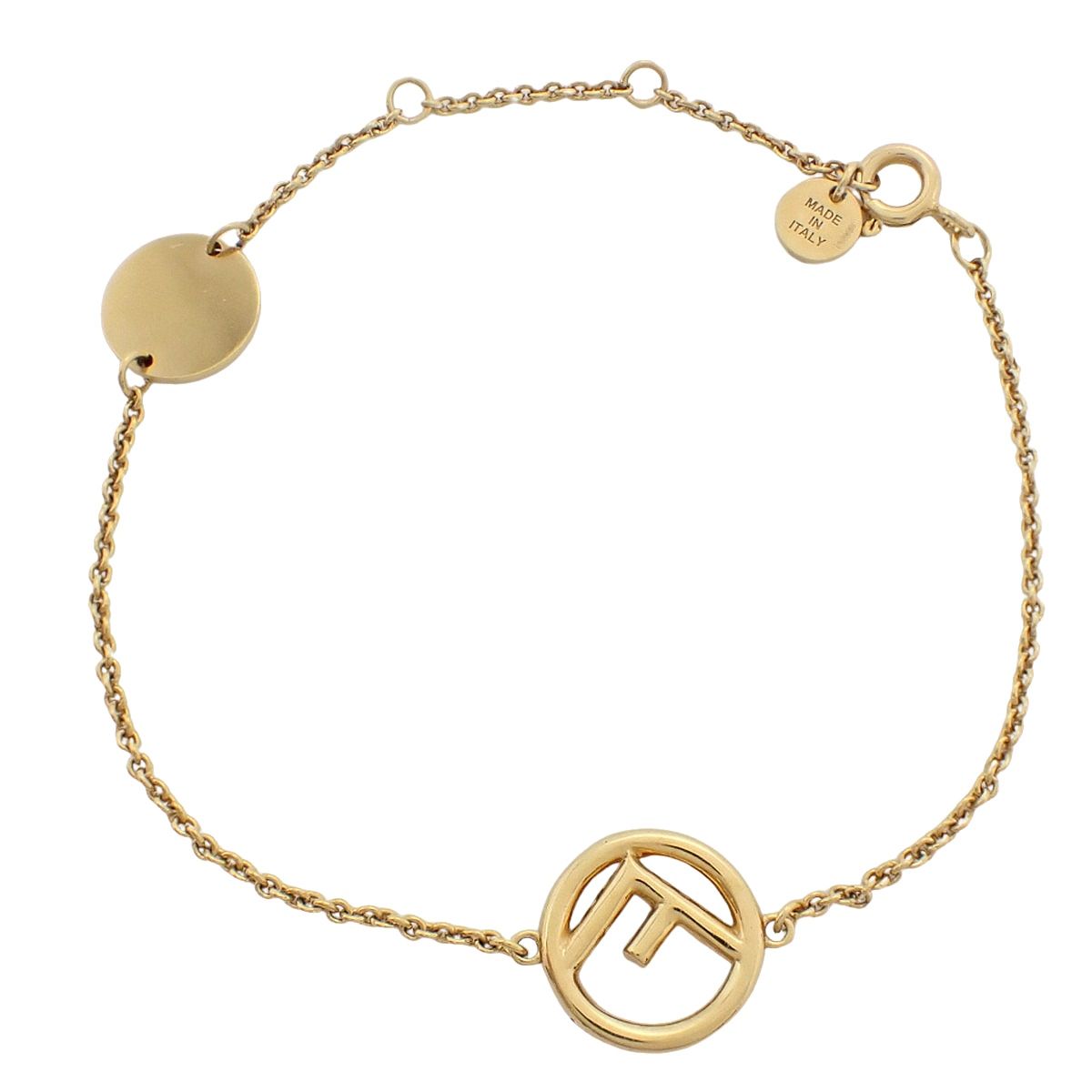 FENDI ブレスレット エフイズ ゴールドチェーン Fロゴ アクセサリー 美品 FENDI ブレスレット エフイズ ゴールドチェーン Fロゴ アクセサリー 美