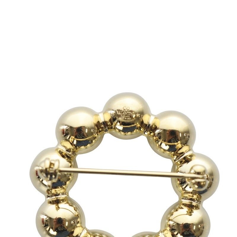 レア★VALENTINOヴァレンティノ★パール付きブローチ金ゴールドアクセサリー ヴァレンティノ ガラヴァーニ VALENTINO GARAVANI ブローチ フェイク