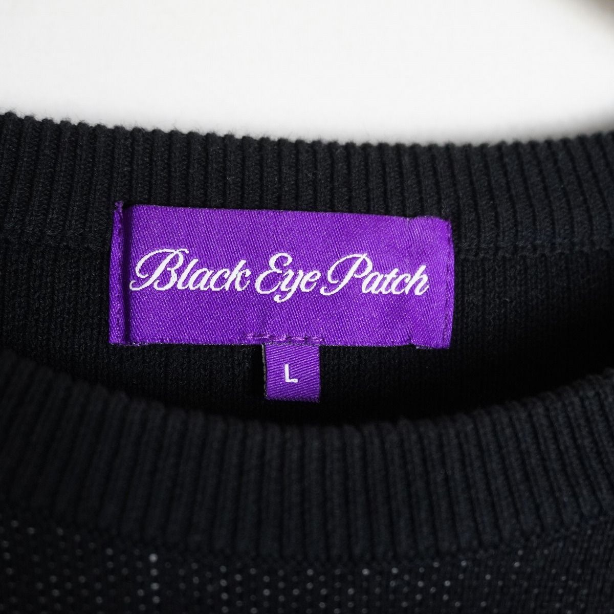 Black Eye Patch ブラックアイパッチ Bエンブレム ニット M 正規 Blackeyepatch ブラックアイパッチ Bエンブレム コットン ニット