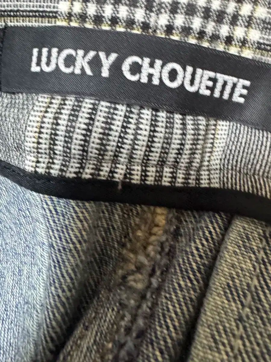 ラッキーシュエトゥ CHECK デニム バイ ズボン