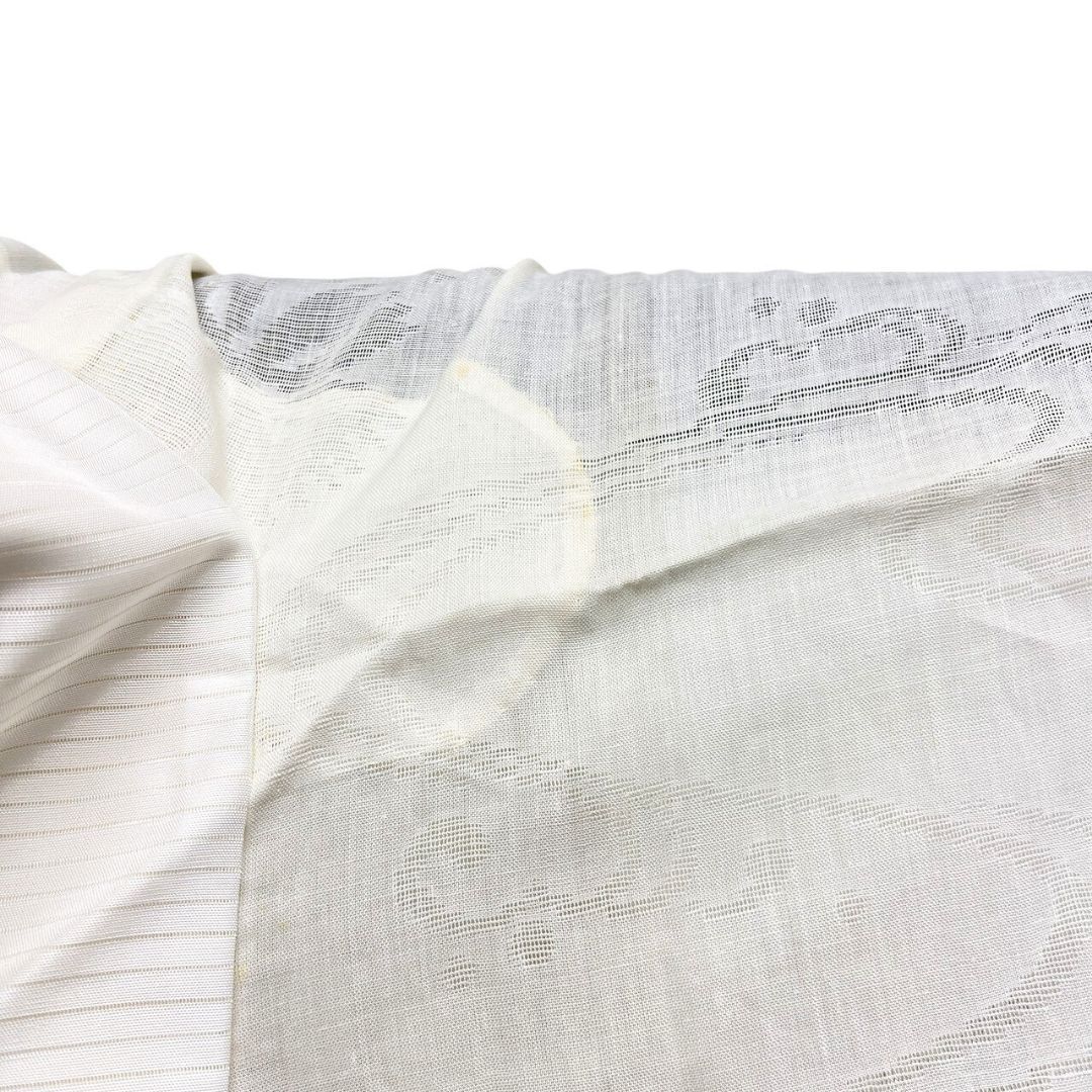  長襦袢 麻 白地 撫子 観世水 着物 113 b p ms 長襦袢 長襦袢 半襦袢