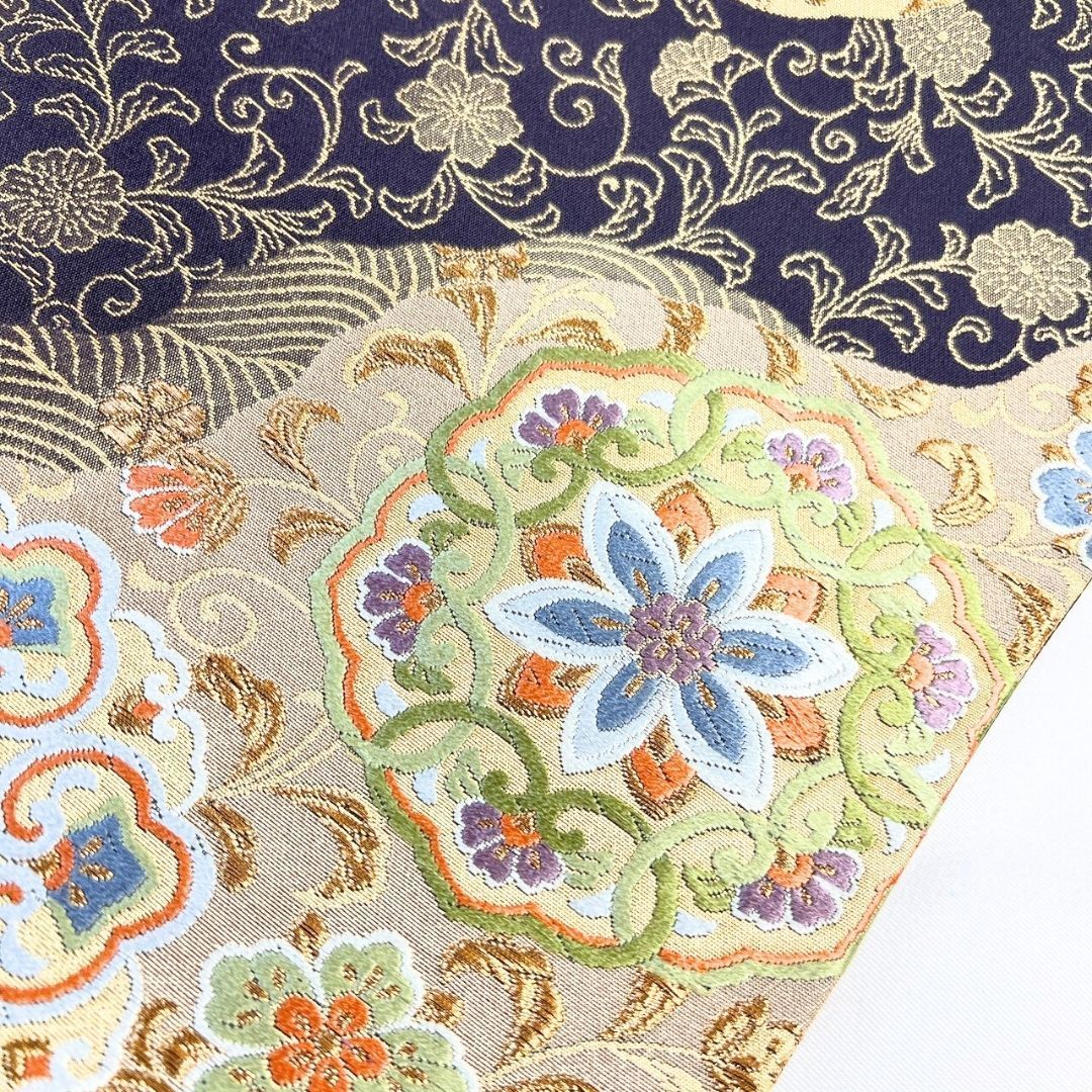 袋帯 正倉院物語 唐織 唐花模様 華紋 花菱 金糸 着物 113b p ms - メルカリ