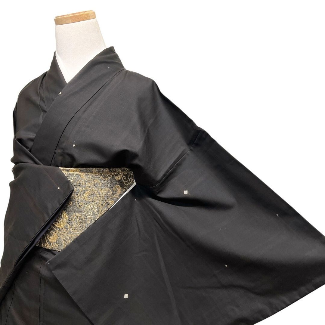 小紋 大島紬 泥染 菱模様 格子模様 着物 113b p ms - メルカリ