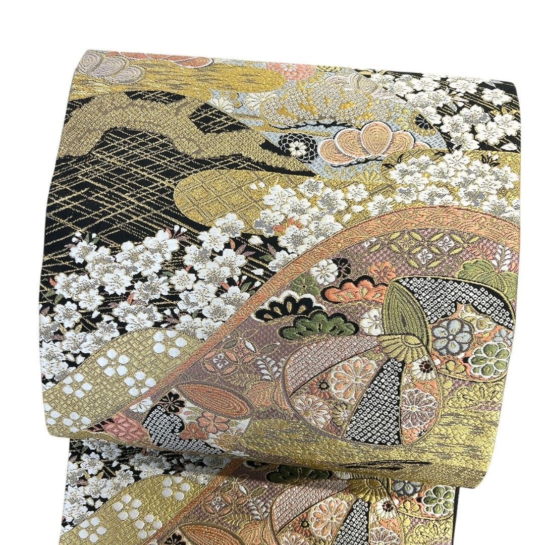 411y31〇古典柄 袋帯 束ね熨斗 松竹梅 七宝 金糸〇美品 成人式 結婚式 411y31〇古典柄 袋帯 束ね熨斗 松竹梅 七宝 金糸〇美品 成人式 結婚式