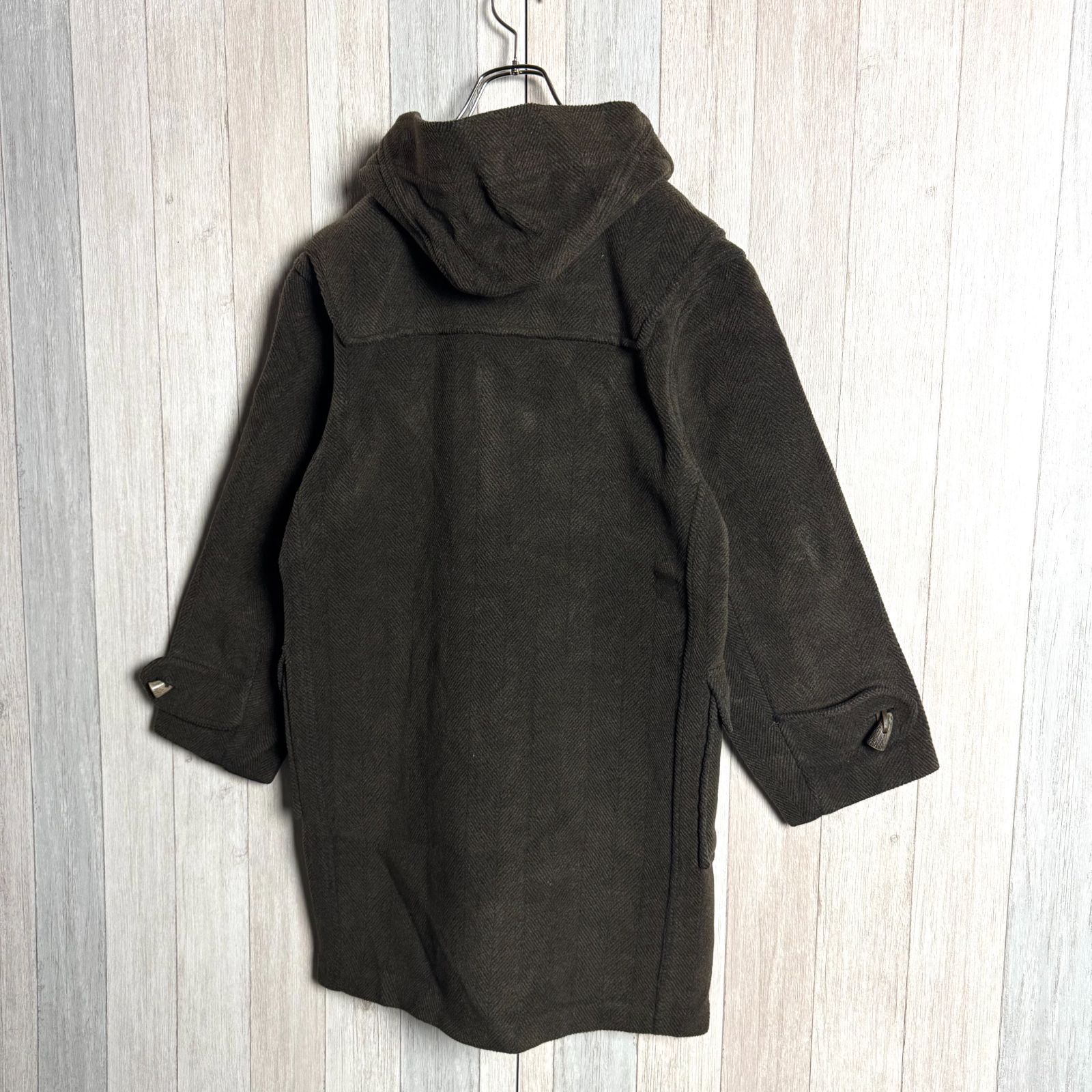 美品✨グローバーオール ダッフルコート キングストン ヘリンボーン ブラウン M 最高級✨グローバーオール ヘリンボーン キングストン ダッフルコート