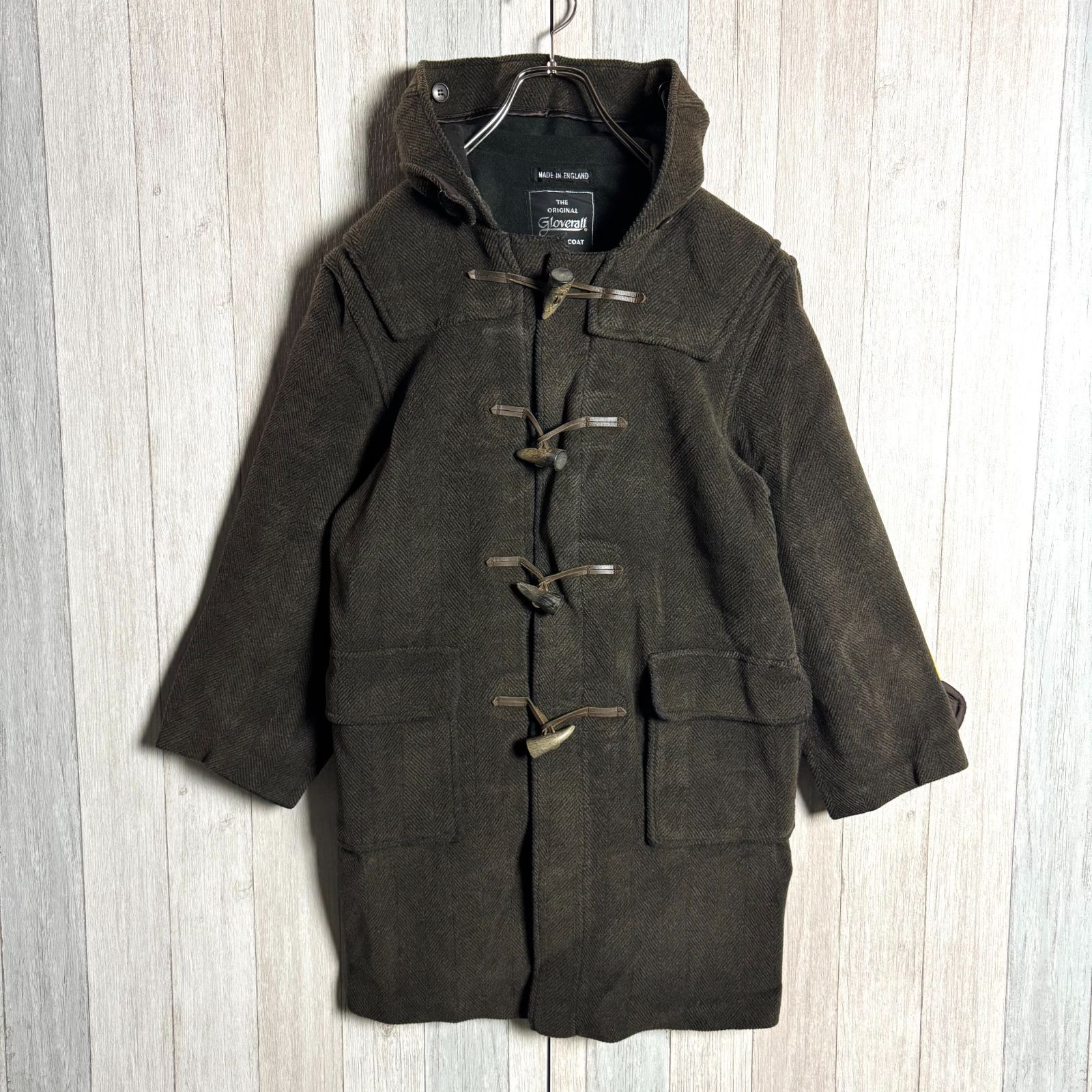 Gloverall KINGSTON ダッフルコート ヘリンボーン ブラウン36 Gloverall KINGSTON ダッフルコート ヘリンボーン ブラウン36