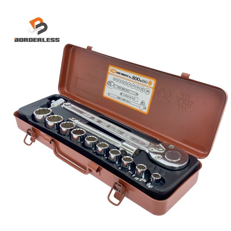 TONE トネ ソケットレンチセット 800MISO 差込角12.7mm 1 2 ラチェットレンチセット ハンドツール 手工具118389