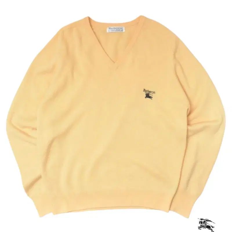 90S バーバリー ラムズウール Vネック セーター 44 N0717