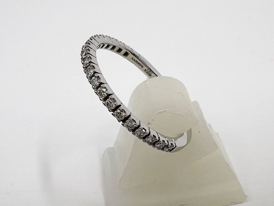 BVLGARI ブルガリ ローマ アモーレ ハーフダイヤ エタニティ リング 指輪 750 K 18 ホワイトゴールド 11号 351552 保証書 仕上げ