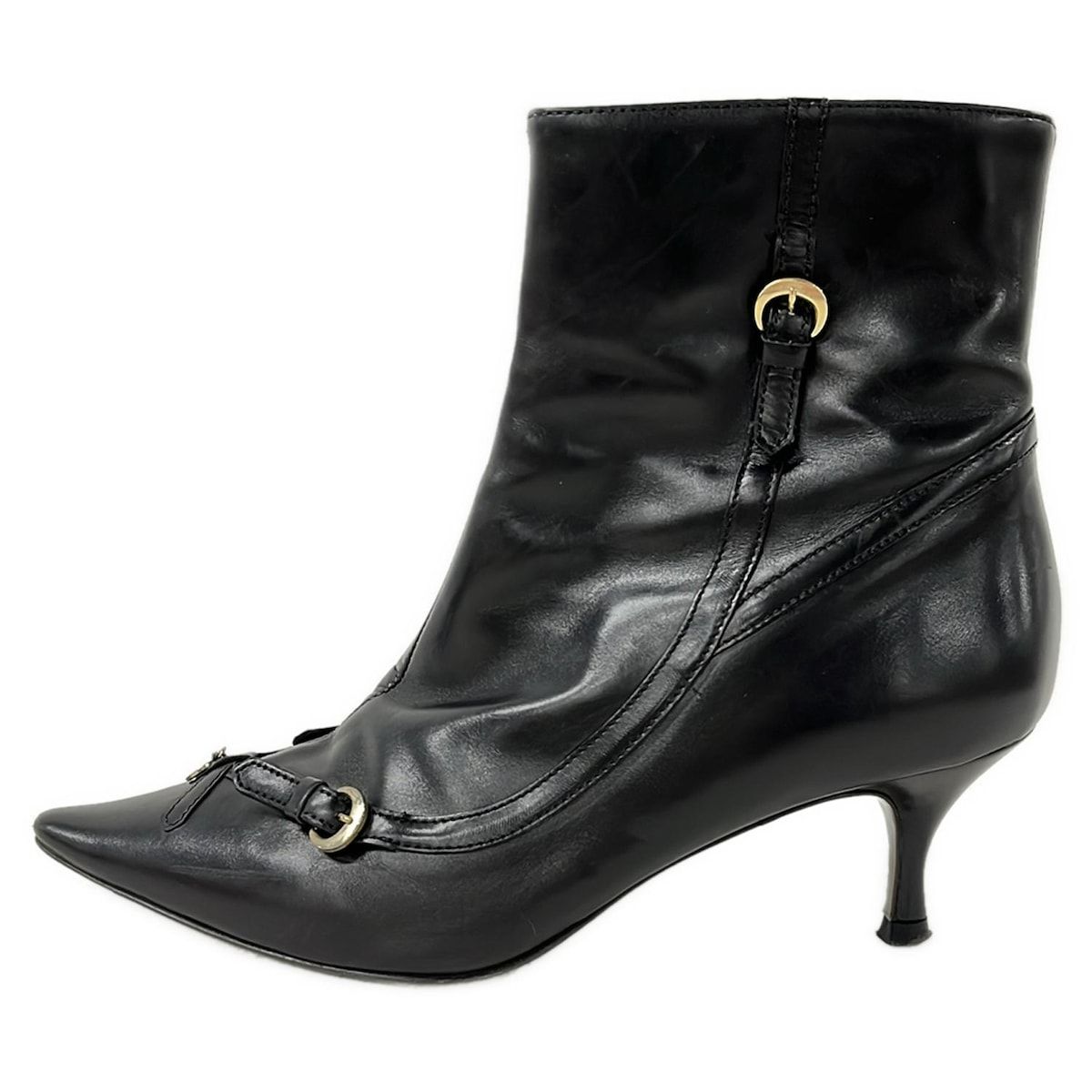 FENDI(フェンディ) ショートブーツ 35 1/2 レディース - 黒 レザー