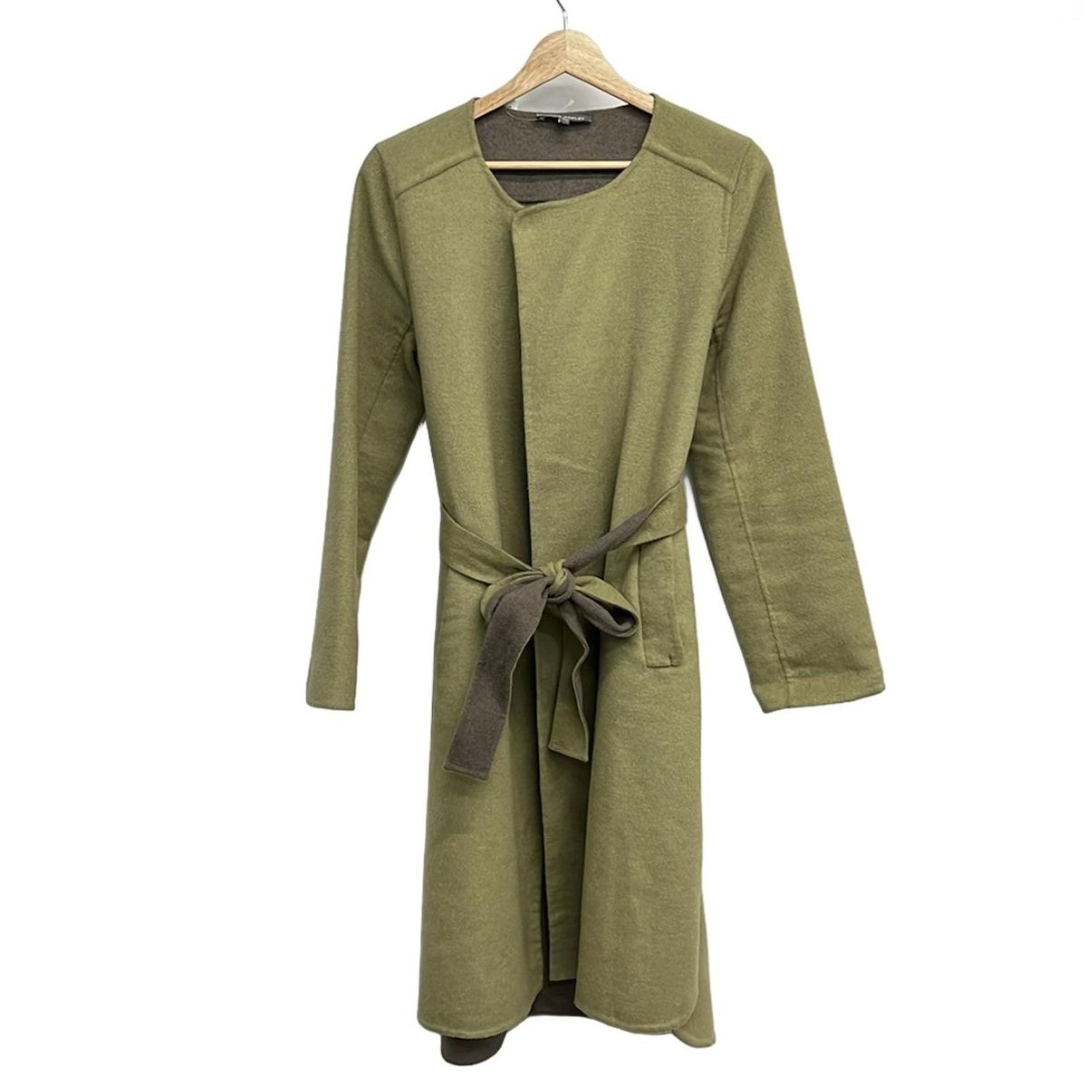 LAURAASHLEY ローラアシュレイ コート サイズ7 S レディース - イエローグリーン×ダークブラウン 長袖 冬 秋