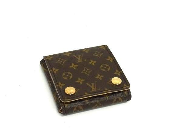 LOUIS VUITTON ルイヴィトン ジュエリーケース ポーチ モノグラム ブラウン PVC レザー ユニセックス