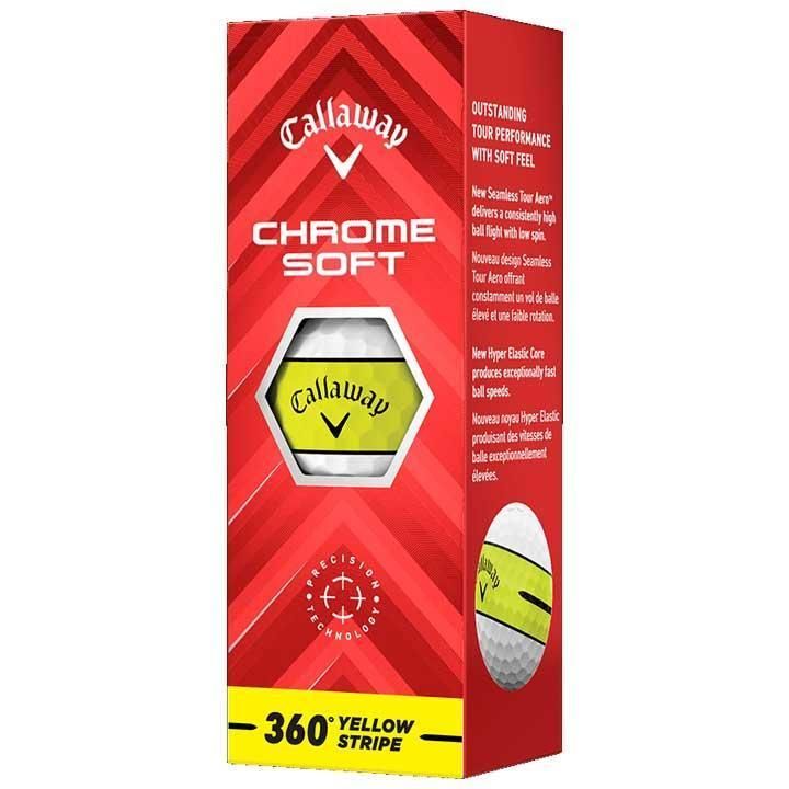 キャロウェイ クロムソフト 360 イエロー ストライプボール CHROME