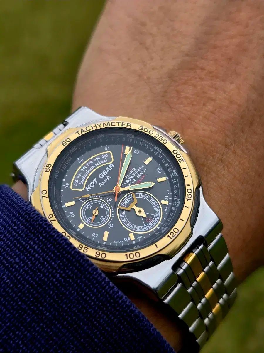 SEIKO ALBA HOT GIA 複合 1 1000秒クロノグラフ 超