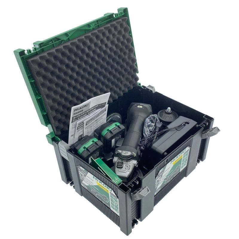 HiKOKI ハイコーキ 36V 100mm ディスクグラインダー G3610DC 2XPCBZ 黒 バッテリ2個 充電器 切断砥石10枚付き118374