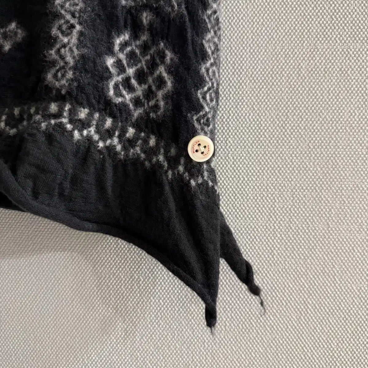 KAPITAL キャピタル ウール バンダナ パッチワーク マフラー ブラック